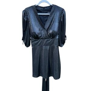 R&M Richards Shimmering Black Mini Cocktails Dress